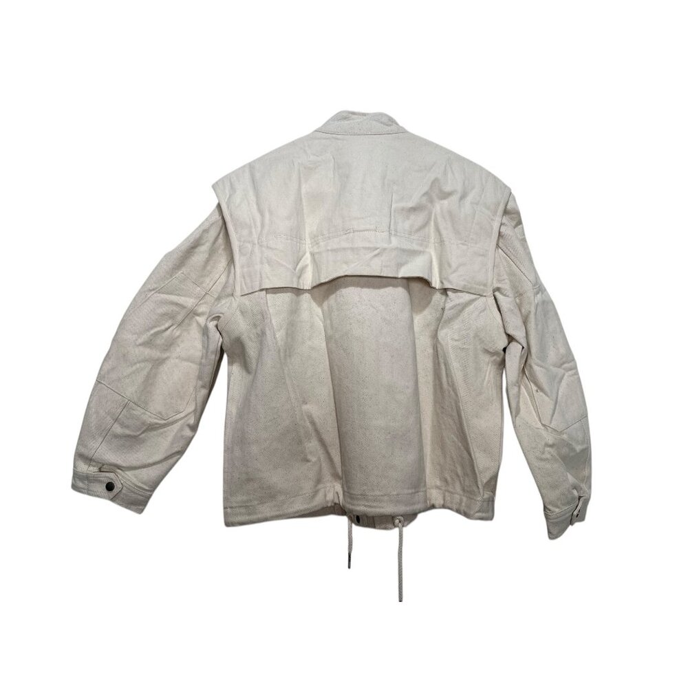 A.Ren Utility Cargo Jacket Small Beige Heavy Cotton Convertible Vest Gorpcore - Picture 5 of 16